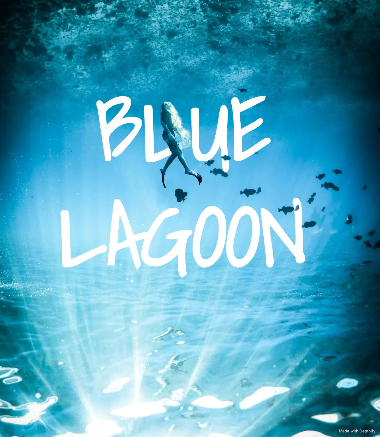 AI enhanced blue lagoon photo